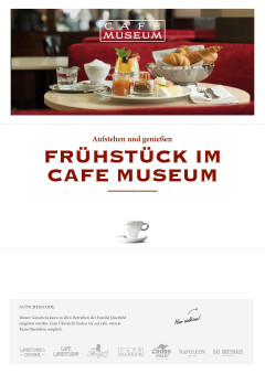 Headline: Aufstehen und genießen. Frühstück im Café Museum